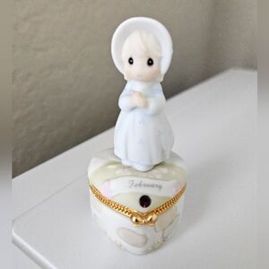 Precious Moments Amethyst Heart Trinket Box